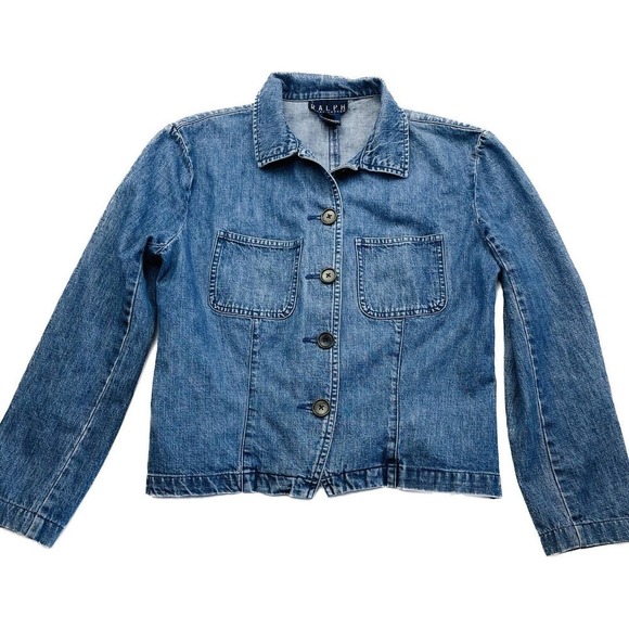 Ralph Lauren Blue Label Jackets & Blazers - 𝅺VINTAGE "RALPH" Lauren Womens Lightweight Denim Jacket Size 10 Blue Hong Kong